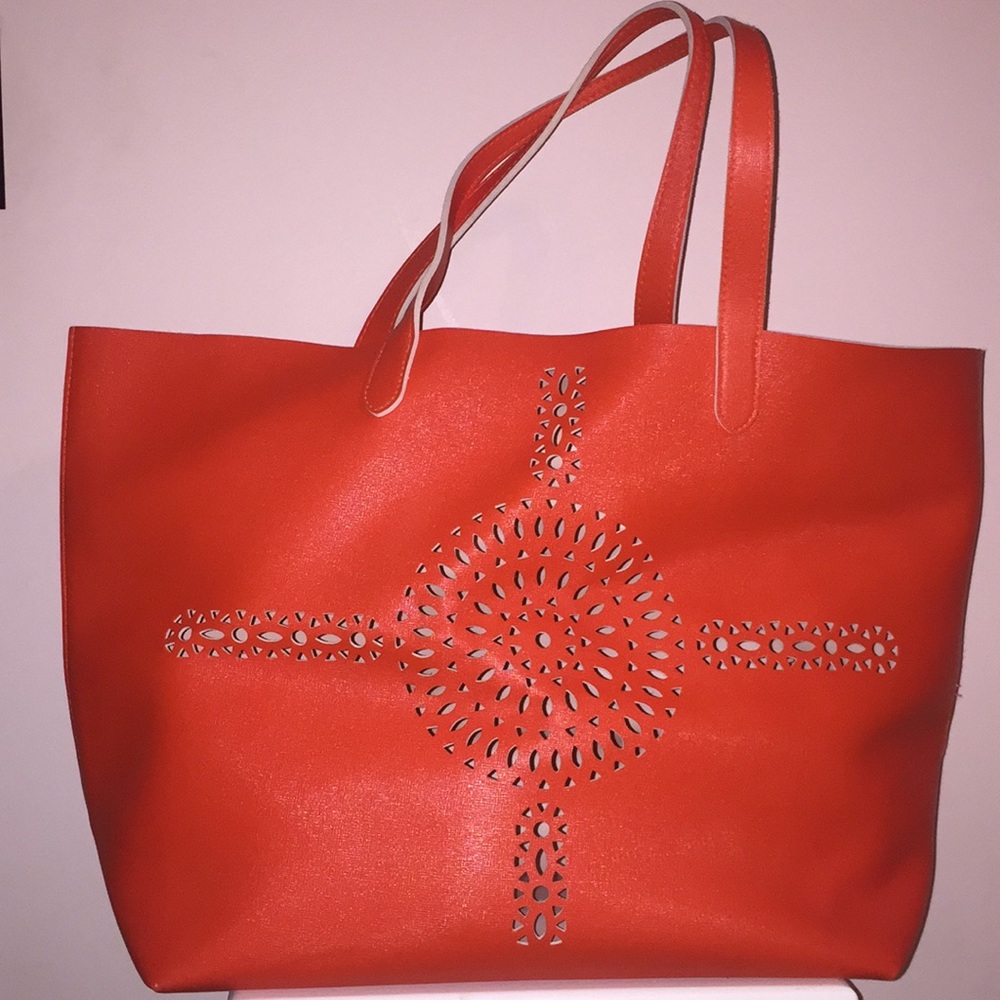 Orange Laser-Cut Tote